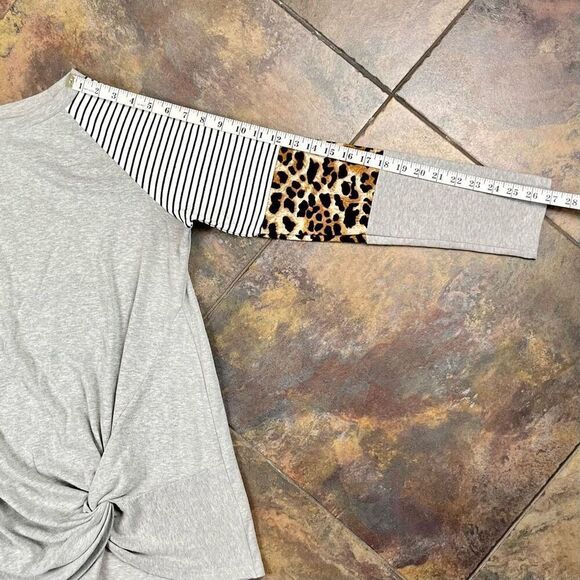 Women’s Long Sleeve Stripe Leopard T-shirt Large - Picture 6 of 11